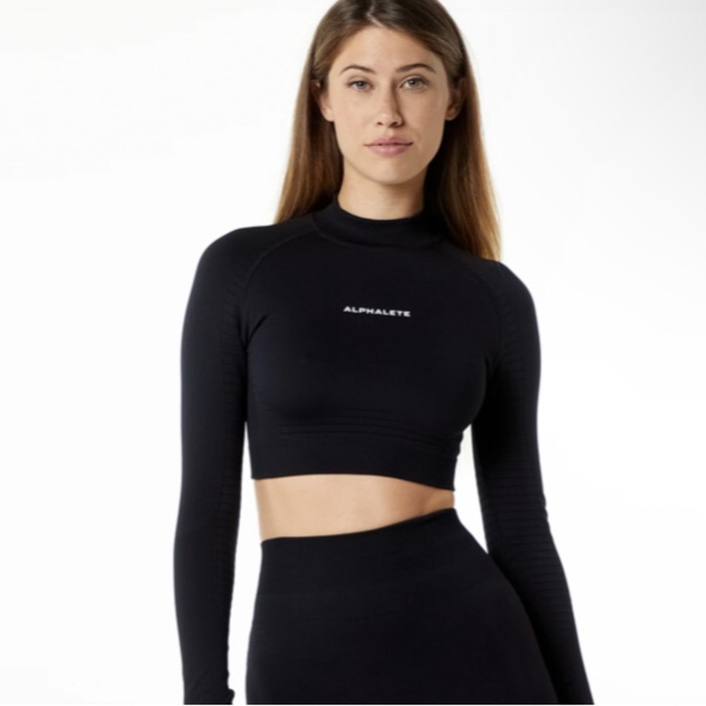 Alphalete High Neck Long Sleeve Crop